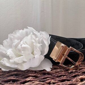 XL MK Black Leather Belt